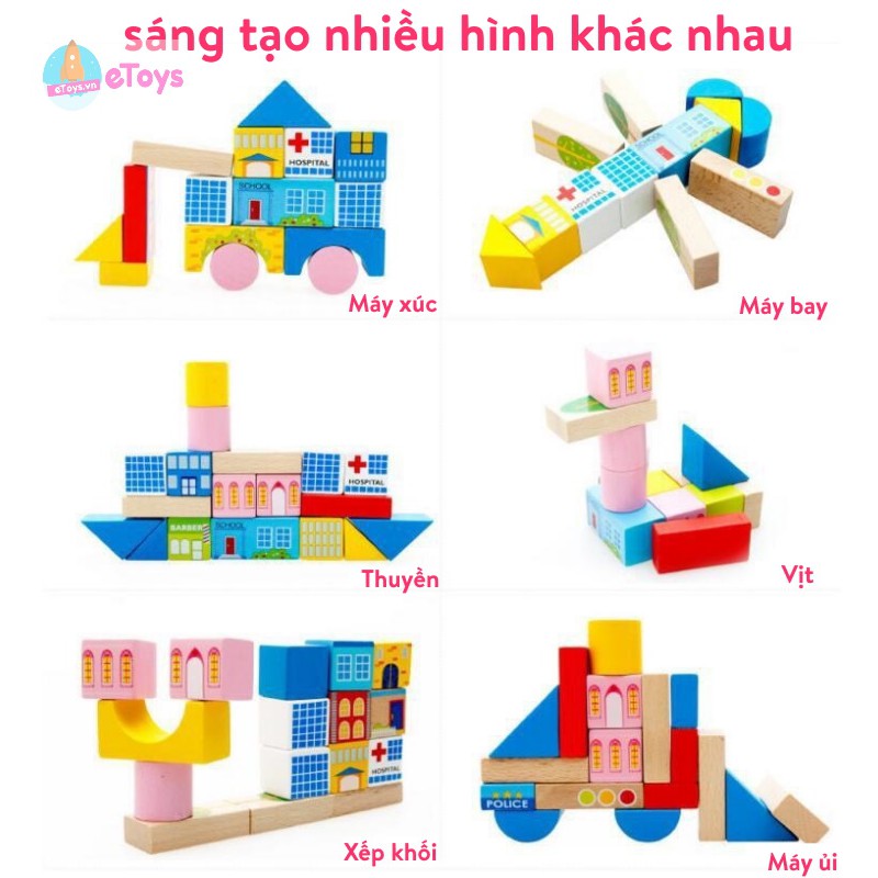 Đồ Chơi Xếp Hình Ghép Hình Bằng Gỗ Cho Bé Sáng Tạo