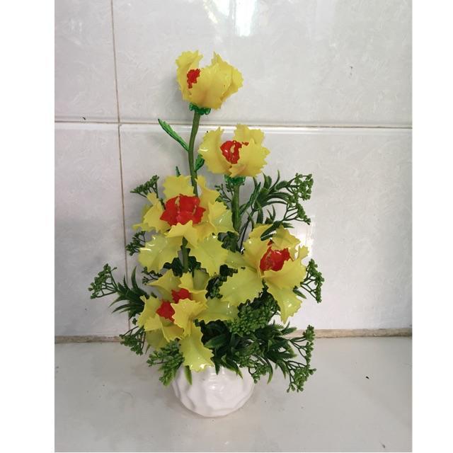 Chậu hoa cắm sẵn cao 35cm