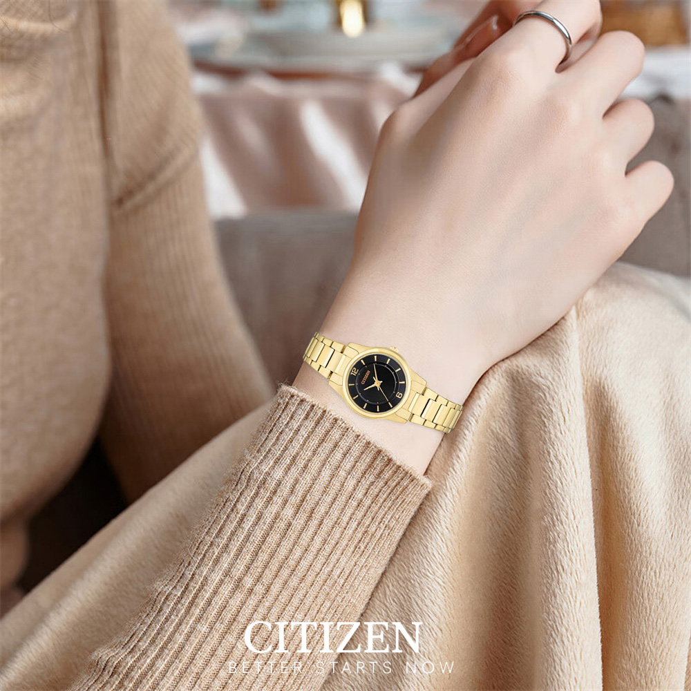 Đồng Hồ Nữ Citizen Dây Thép Không Gỉ ER0182-59E - Mặt Đen