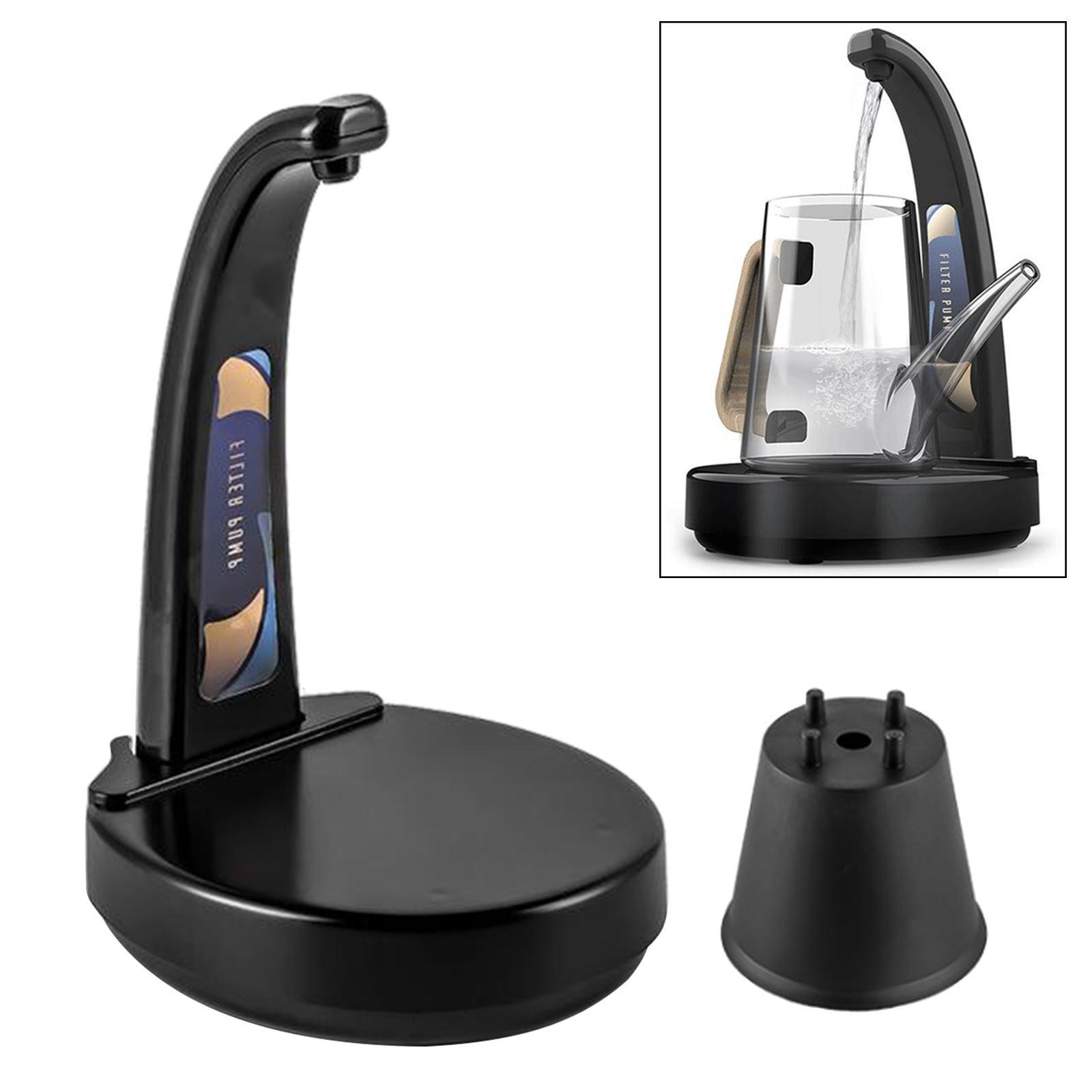 Auto Water Bottle Pump Dispenser for Home Camping Drinking Black
