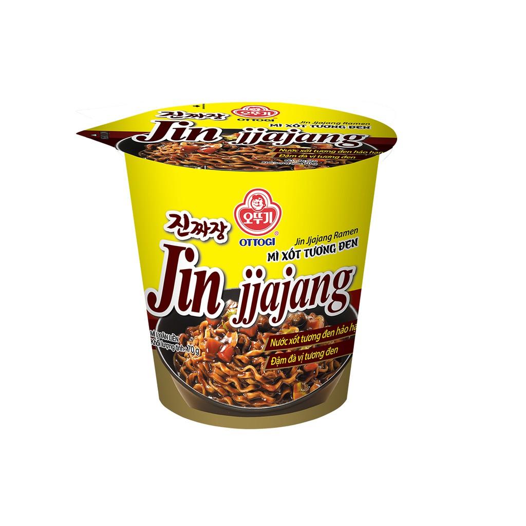 Combo 6 ly mì Jin jjajang xốt tương đen Ottogi 70g