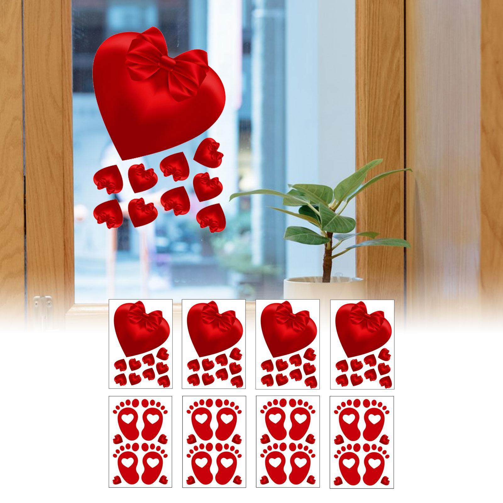8x Valentine\'S Day Window Clings Window Stickers for Party Decor ...