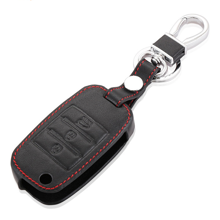 Bao da chìa khóa xe Kia Cerato/ K3 bản chìa gập - kèm móc khóa