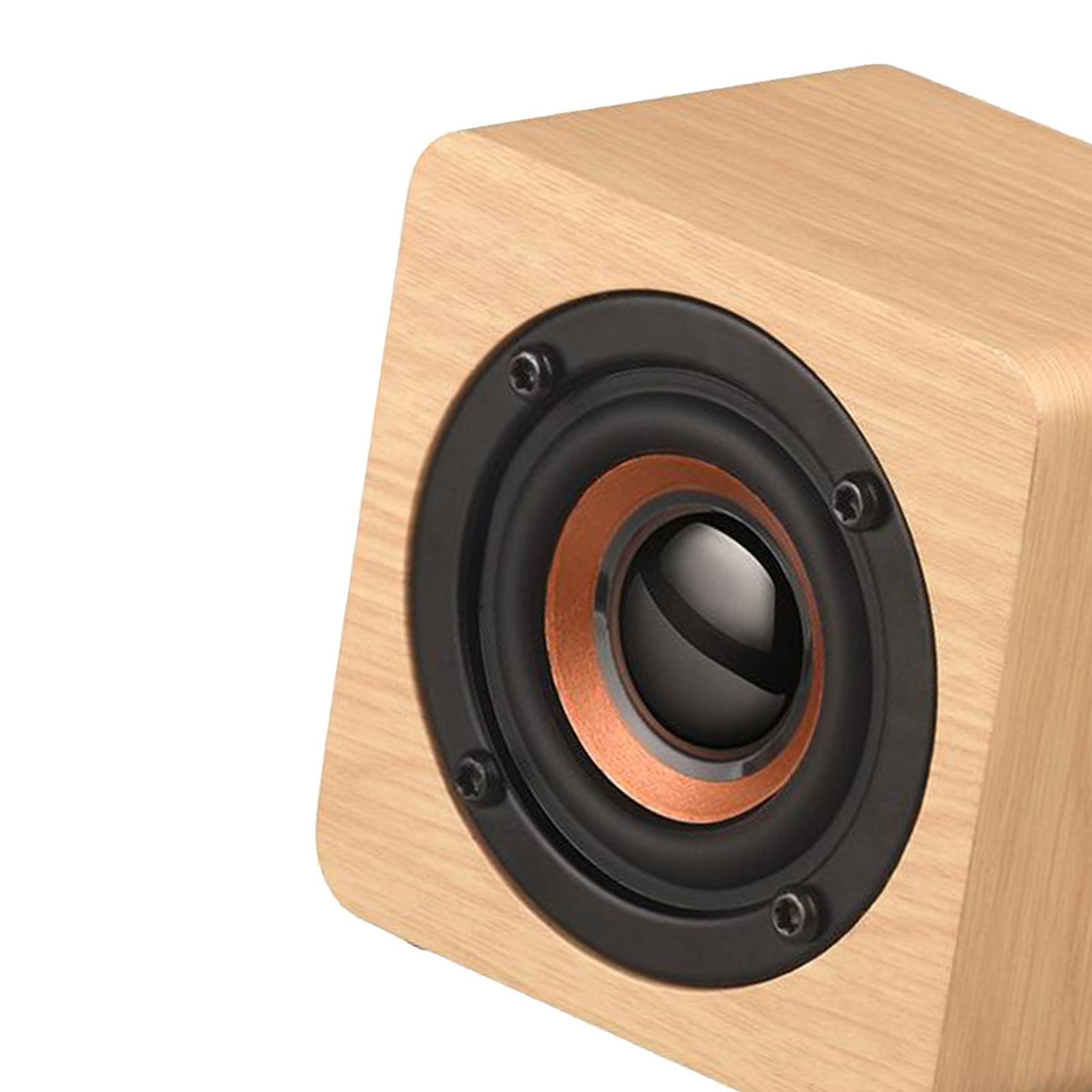 Mini Wooden Bluetooth Multimedia Speaker 1200mAh Battery & Cable