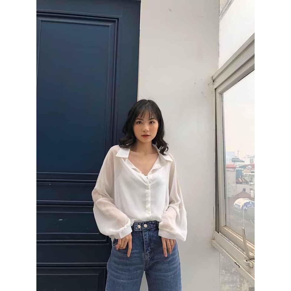 Set Áo Sơ Mi Giấy Kèm Áo Trong 2 Màu Siêu Xinh