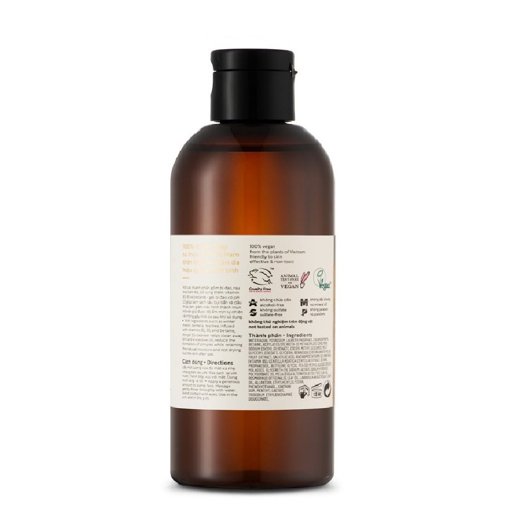 Sữa Rửa Mặt COCOON Bí Đao làm sạch sâu, giảm dầu & mụn ẩn - COCOON Winter Melon Cleanser 310mL