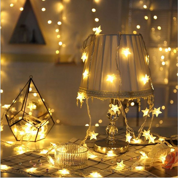 Đèn Led Trang Trí Ngôi Sao Dài 6M - 40 Bóng Trang Trí Noel Lễ Tết