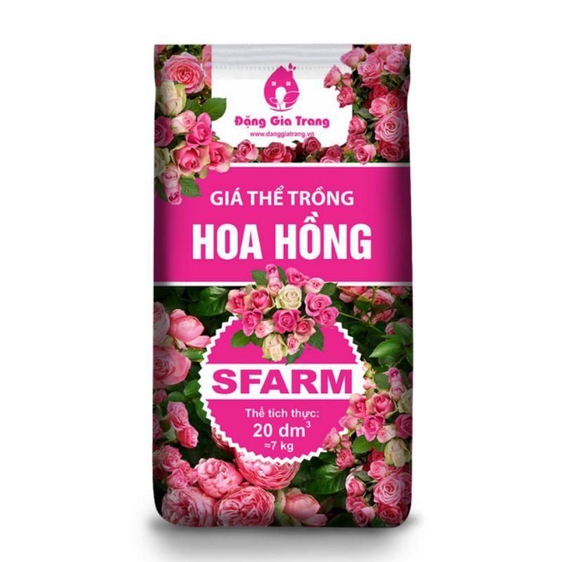 Giá thể trồng Hoa Hồng đầy đủ khoáng chất Sfarm bao 20dm3 ( khoảng 7kg)