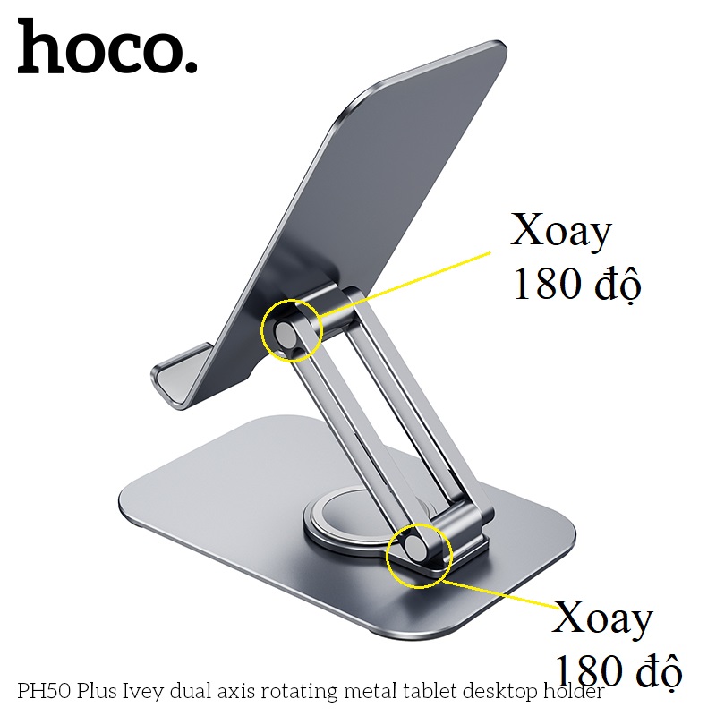 Giá đỡ để bàn cho điện thoại máy tính bảng dạng gập xoay được Hoco PH50 PLUS _ Hàng chính hãng