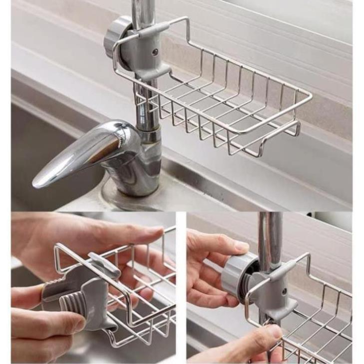 Giá treo Vòi Inox để đồ Giẻ Rửa Chén Bát br00373