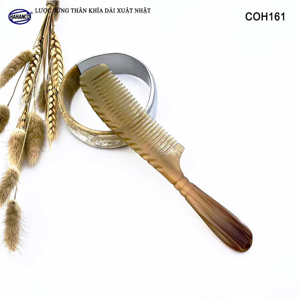 Lược Sừng Khía Dài Thon Gọn HAHANCO (Size: M - 18cm) Mẫu Lược Thông Dụng - COH161