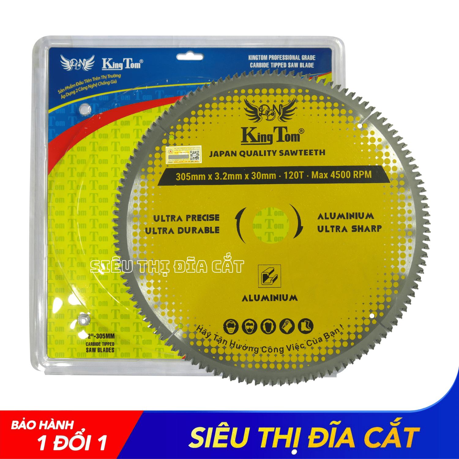 LƯỠI CẮT NHÔM 305-120 RĂNG KINGTOM VÀNG – CHẤT LƯỢNG VÔ ĐỊCH PHÂN KHÚC GIÁ RẺ!