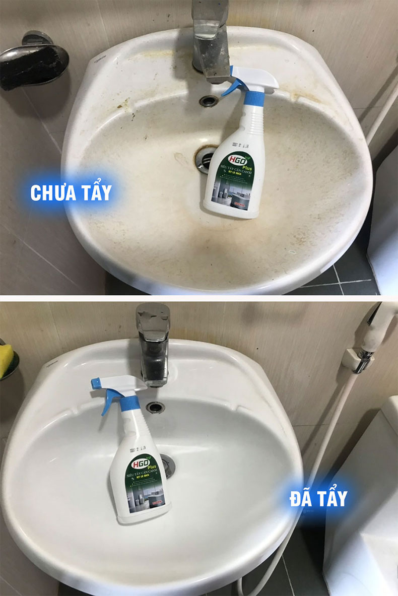 Combo tẩy cặn canxi nhà tắm HGO Plus + tẩy dầu mỡ nhà bếp HGO bình xịt 500ml, sử dụng tiện lợi hiệu quả tiết kiệm