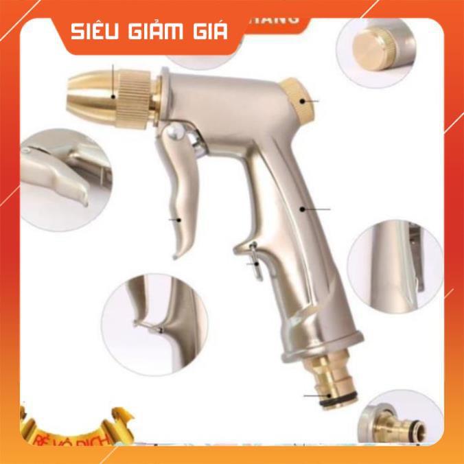 Bộ vòi xịt nước tưới cây đa năng tăng áp lực nước kèm dây tưới dạng lò xo co dãn 701-1814 loại 10m