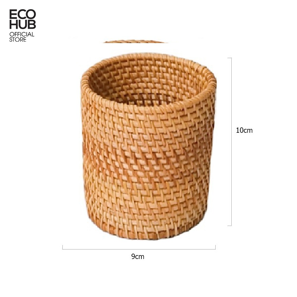 Cốc Mây Guột cắm Hoa khô / Văn phòng phẩm / Decor. 10x9cm (Rattan Utensil Holder)