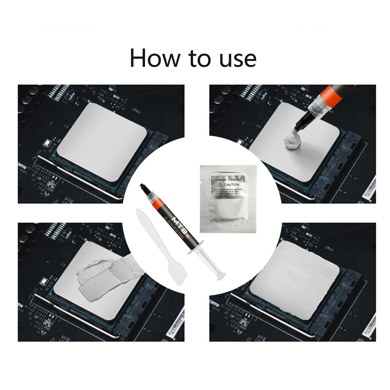 Thermal Compound Paste, 4G CPU GPU Cooler Heatsink Easy to Apply 12.8W/M·K for CPU