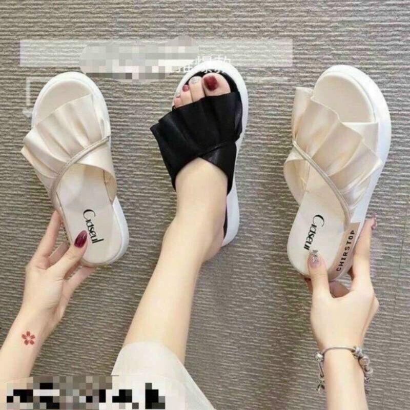 DÉP LÊ QUAI NHÚN CHÉO ĐẾ TRẮNG CAO HÀNG ĐẸP - 3P