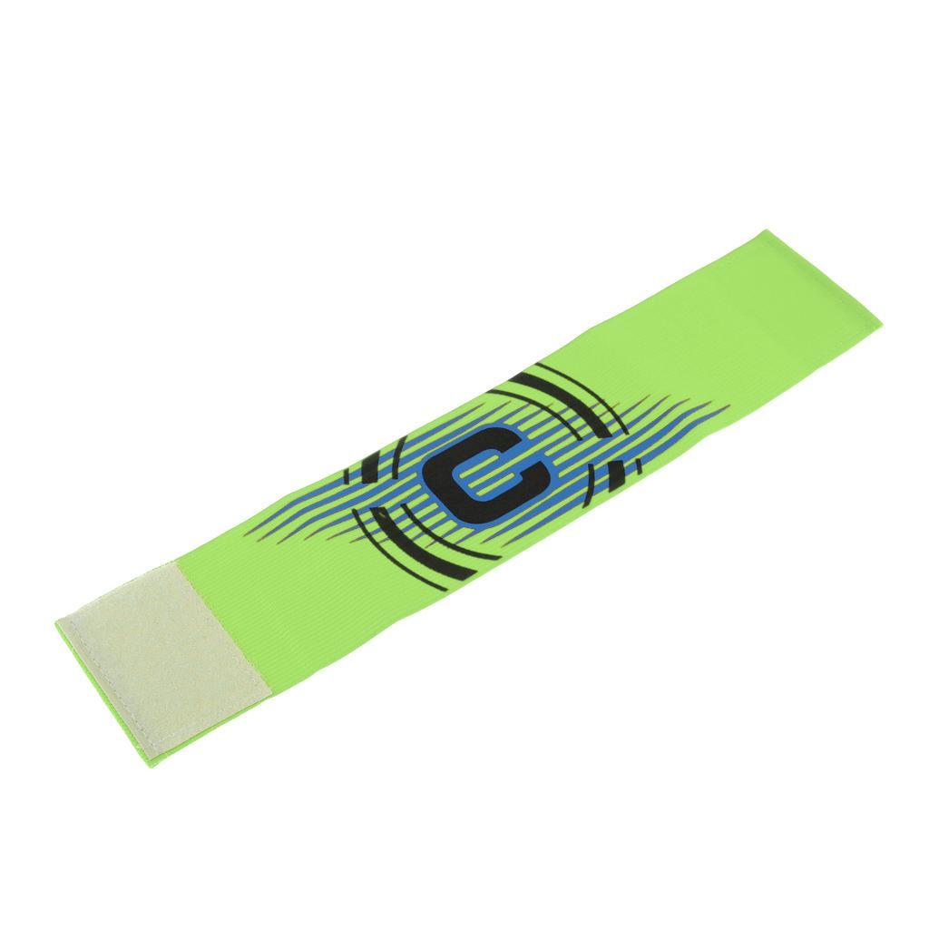 4-5pack Captain Armband Football Soccer Sports Adjustable Arm Bands Shiny Green