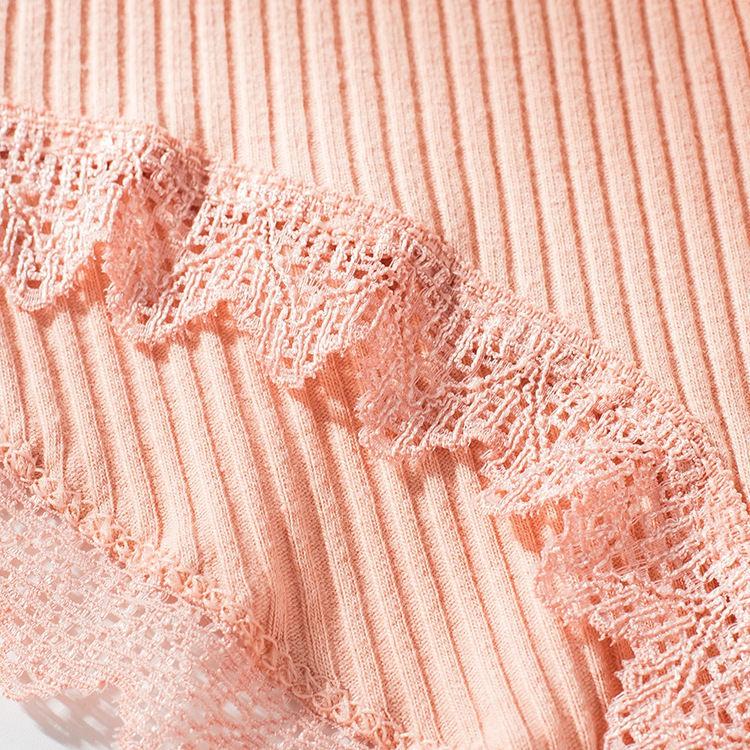 Quần Lót Nữ Viền Ren Gân Tăm Cotton Cao Cấp Kháng Khuẩn Dễ Thương Điệu Đà