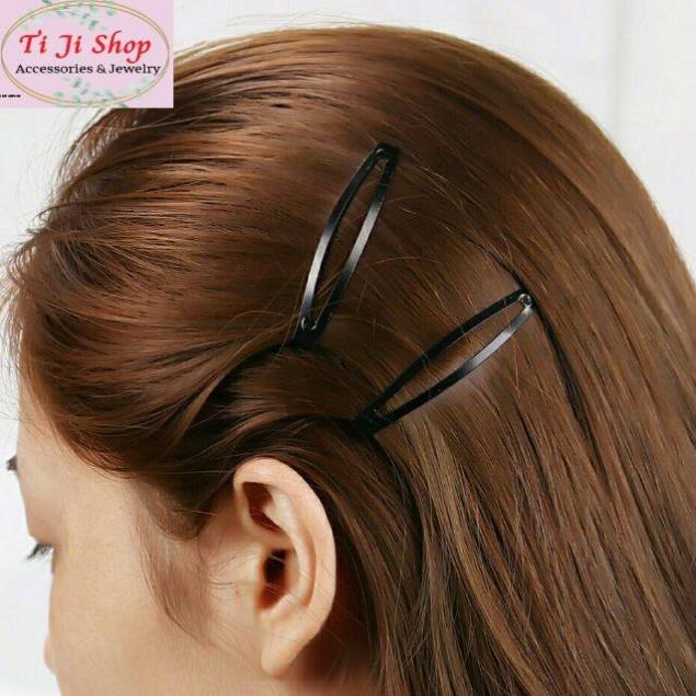 Kẹp mái trơn màu đen