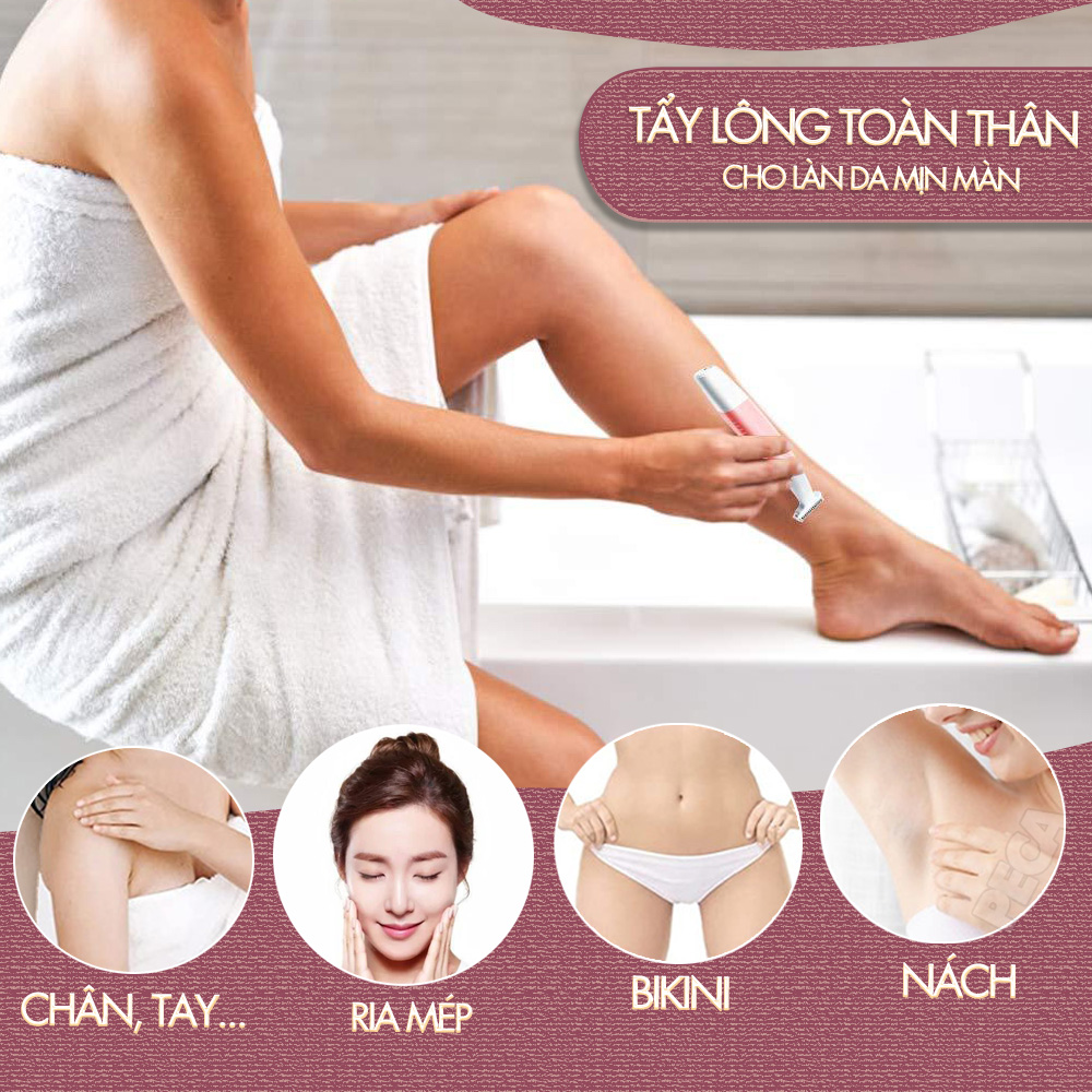 Máy cạo tẩy lông toàn thân Kemei KM-1900 chuyên dụng cạo lông nách, bikini, lông tay, chân,...- Hàng chính hãng