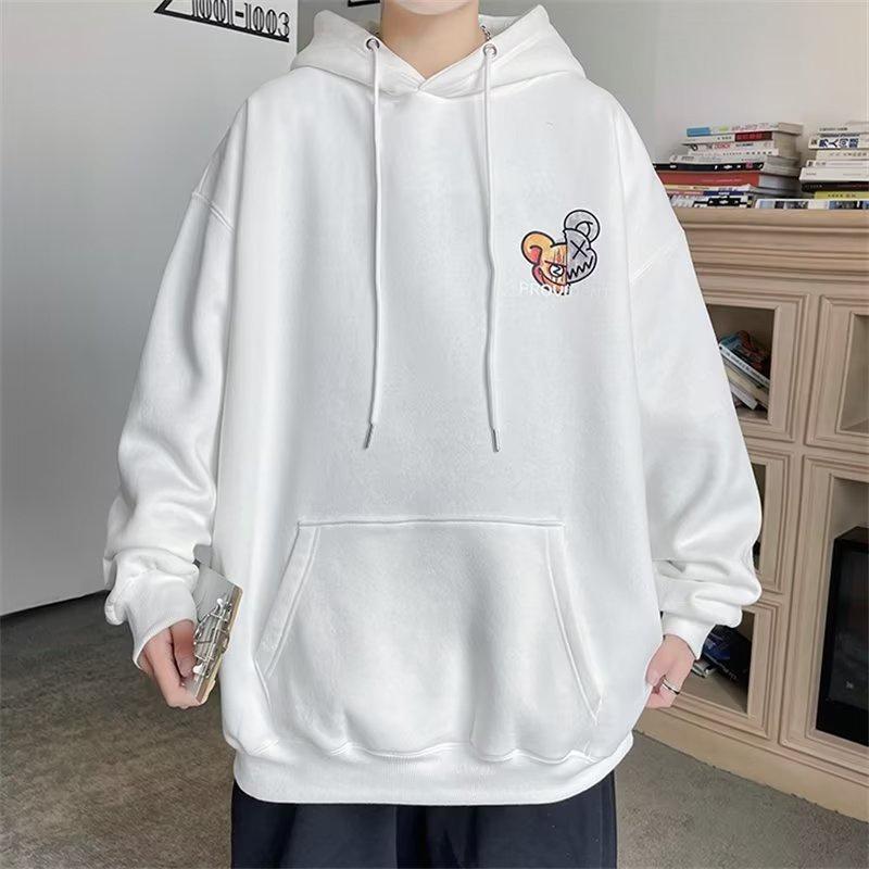Áo Khoác Hoodie Lót Nhung Tay Dài Dáng Rộng In Chữ Phong Cách Mỹ Thời Trang Thu Đông Cho Cặp Đôi Cỡ M-8XL