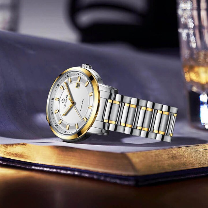 Đồng hồ nam chính hãng LOBINNI L9007-1 Fullbox, Kính sapphire ,chống xước,chống nước,vỏ vàng hồng,dây kim loại thép không gỉ 316L, máy cơ (Automatic), Mới 100%,Bảo hành 24 tháng