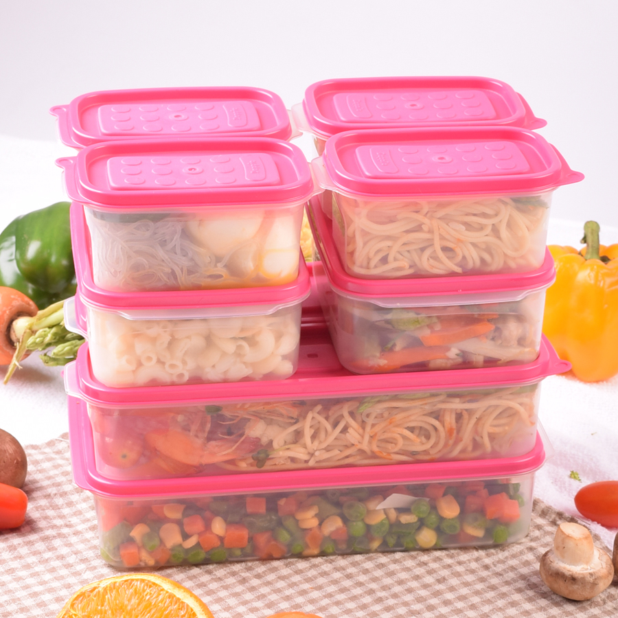 Bộ hộp cơm trưa màu hồng gồm 9 món giá cực rẽ- Lunch box set 7