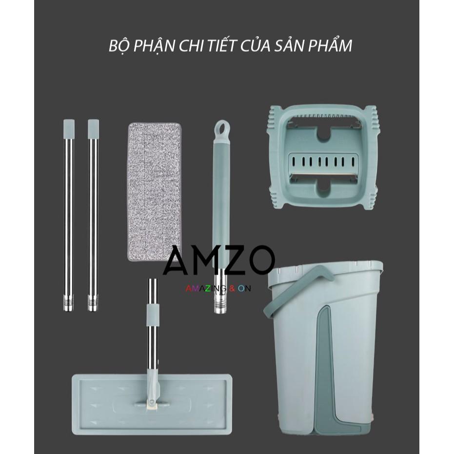 Bộ lau nhà 360 độ cao cấp tự vắt phẳng chữ nhật thế hệ mới - 02