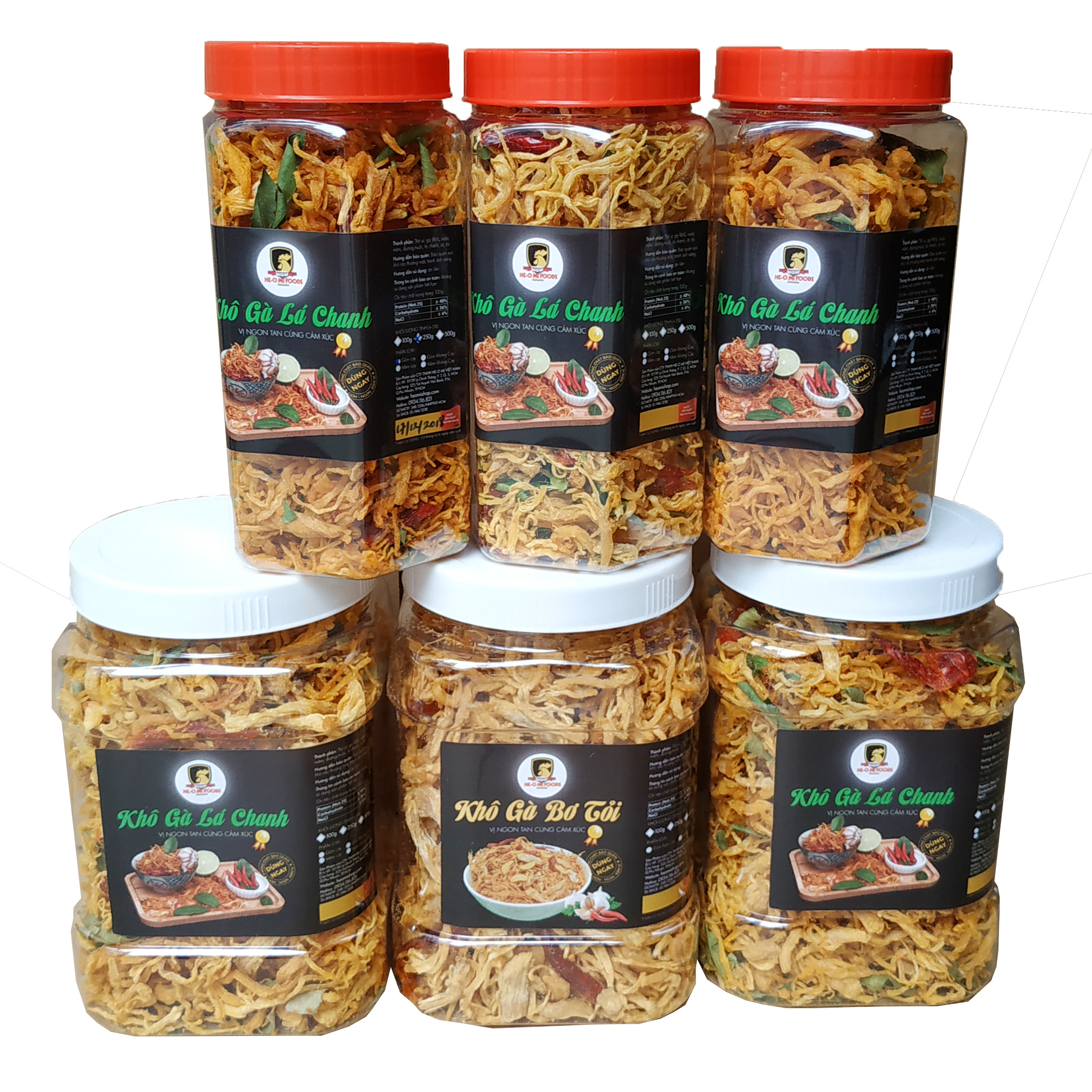 Khô gà lá chanh mềm không cay Heo Mi 250g