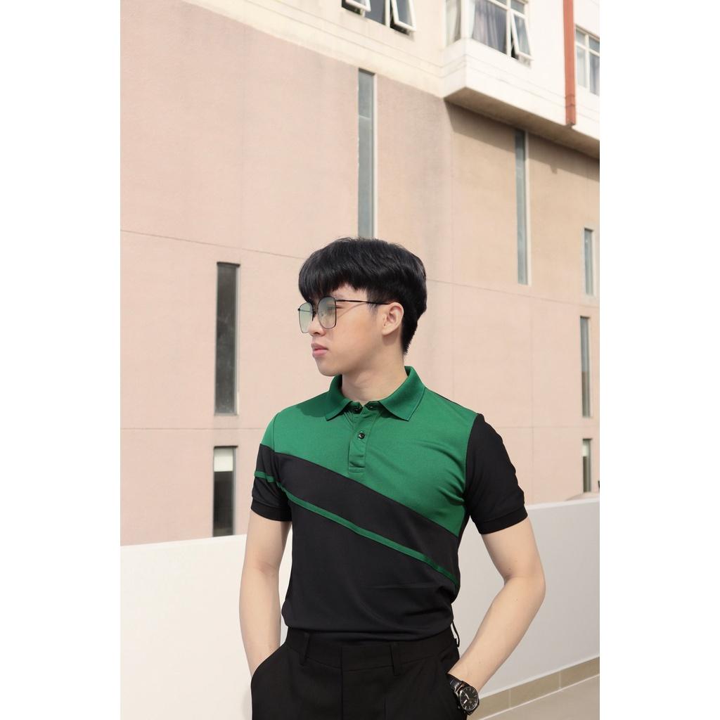 Áo Thun Nam Cổ Trụ Phối Màu