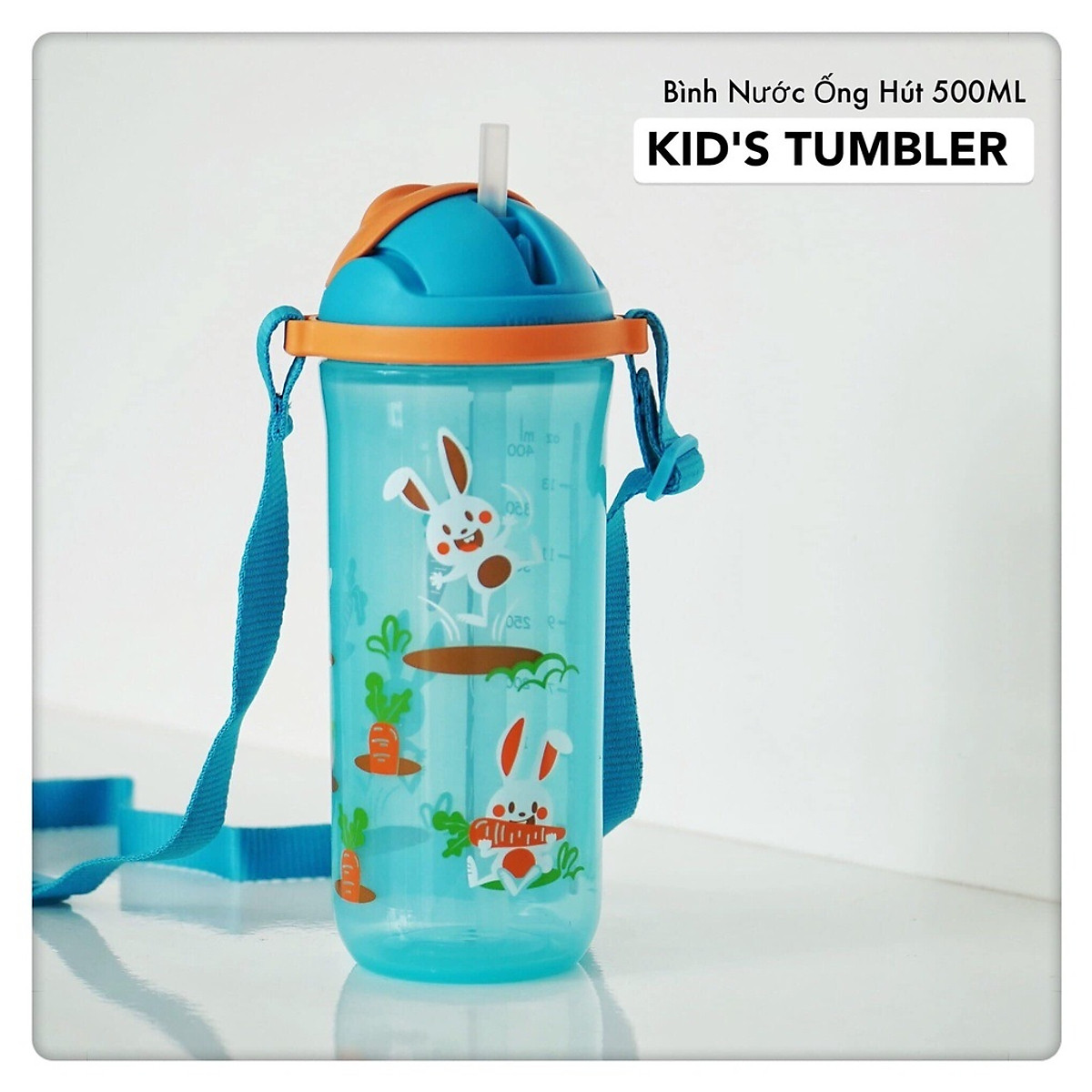 Bình Nước Tupperware Kids Printable Straw Tumbler 500ML - Hàng Chính Hãng