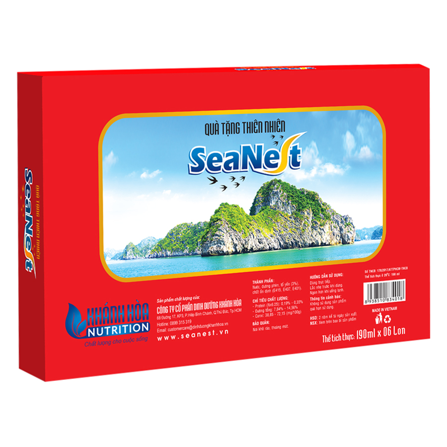 Hộp Quà Tặng Yến Sào Seanest (Hộp 6 Lon x 190ml)