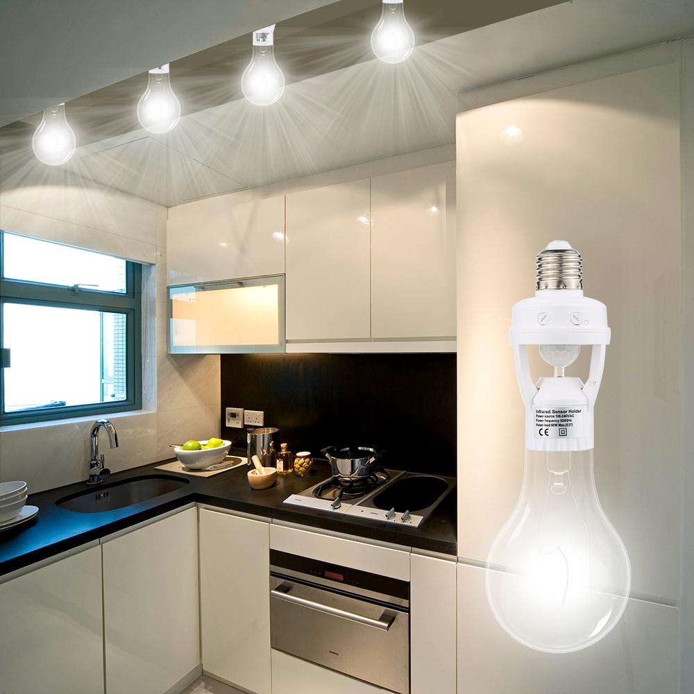 Giá Đỡ Bóng Đèn Led E27 Cảm Biến Chuyển Động Hồng Ngoại Pir