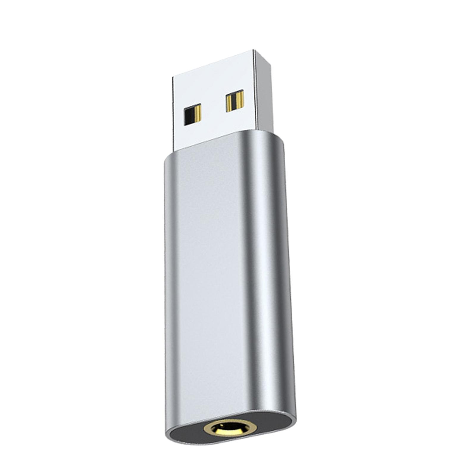 USB to 3.5mm Audio Jack Adapter Audio Converter Mini Microphone Stereo Jack External Stereo Sound Card 2 in 1 for Headphone Desktops Speaker