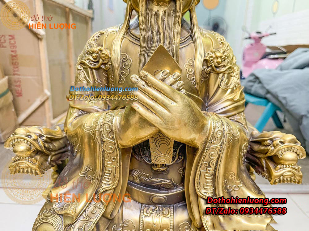 Tượng Ngọc Hoàng Thượng Đế Bằng Đồng Nguyên Chất Kích Thước 35x32x66cm, Nặng 26Kg - Đồ Thờ Hiên Lượng