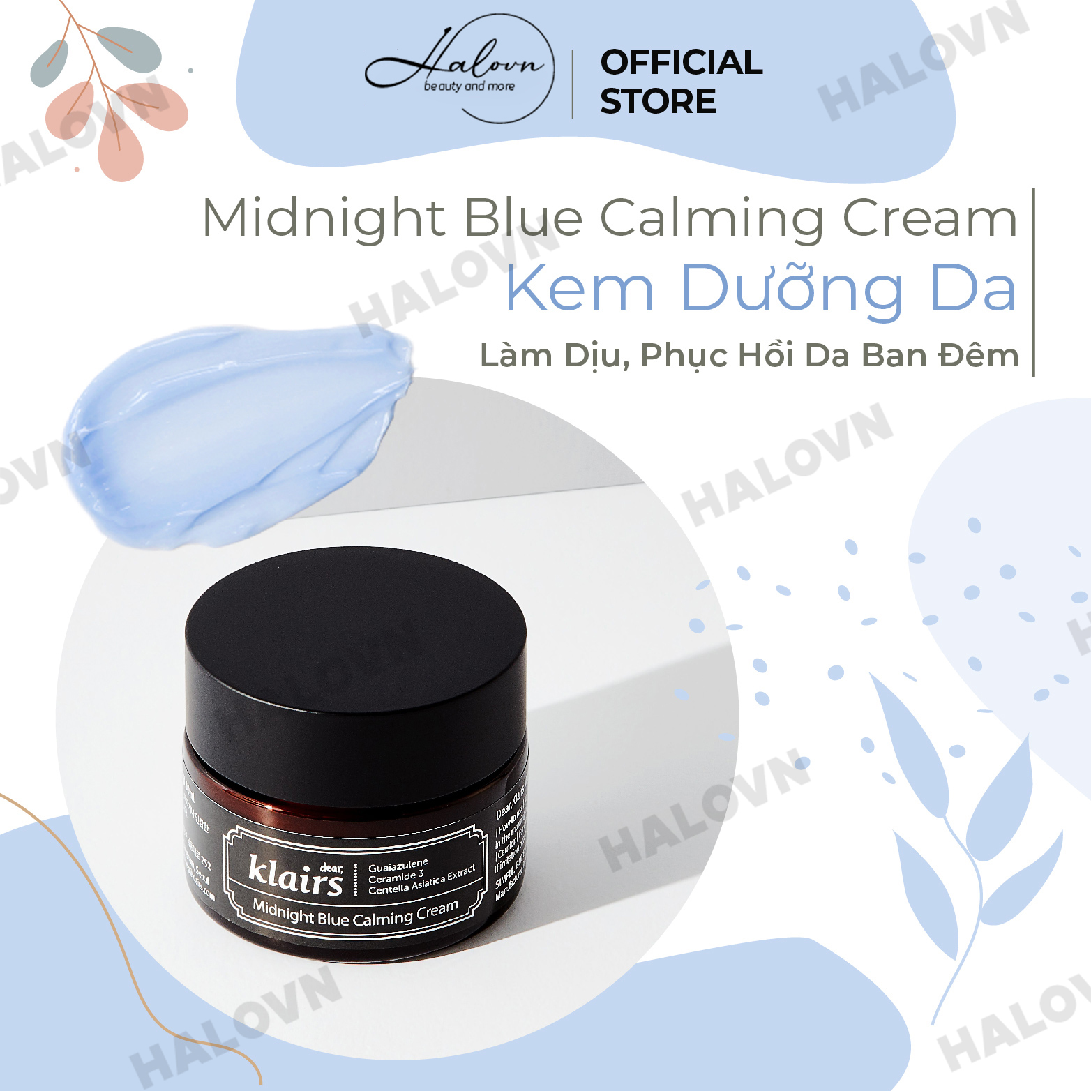 Kem Dưỡng Ẩm Làm Dịu Da Dear, Klairs Midnight Blue Calming Cream 30ml/60ml