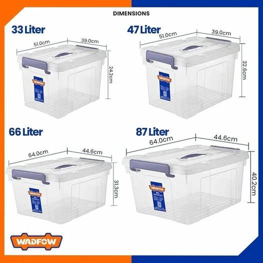 HỘP NHỰA TRỮ KHO TRẮNG TRONG 66L WADFOW WTB2370 - HÀNG CHÍNH HÃNG