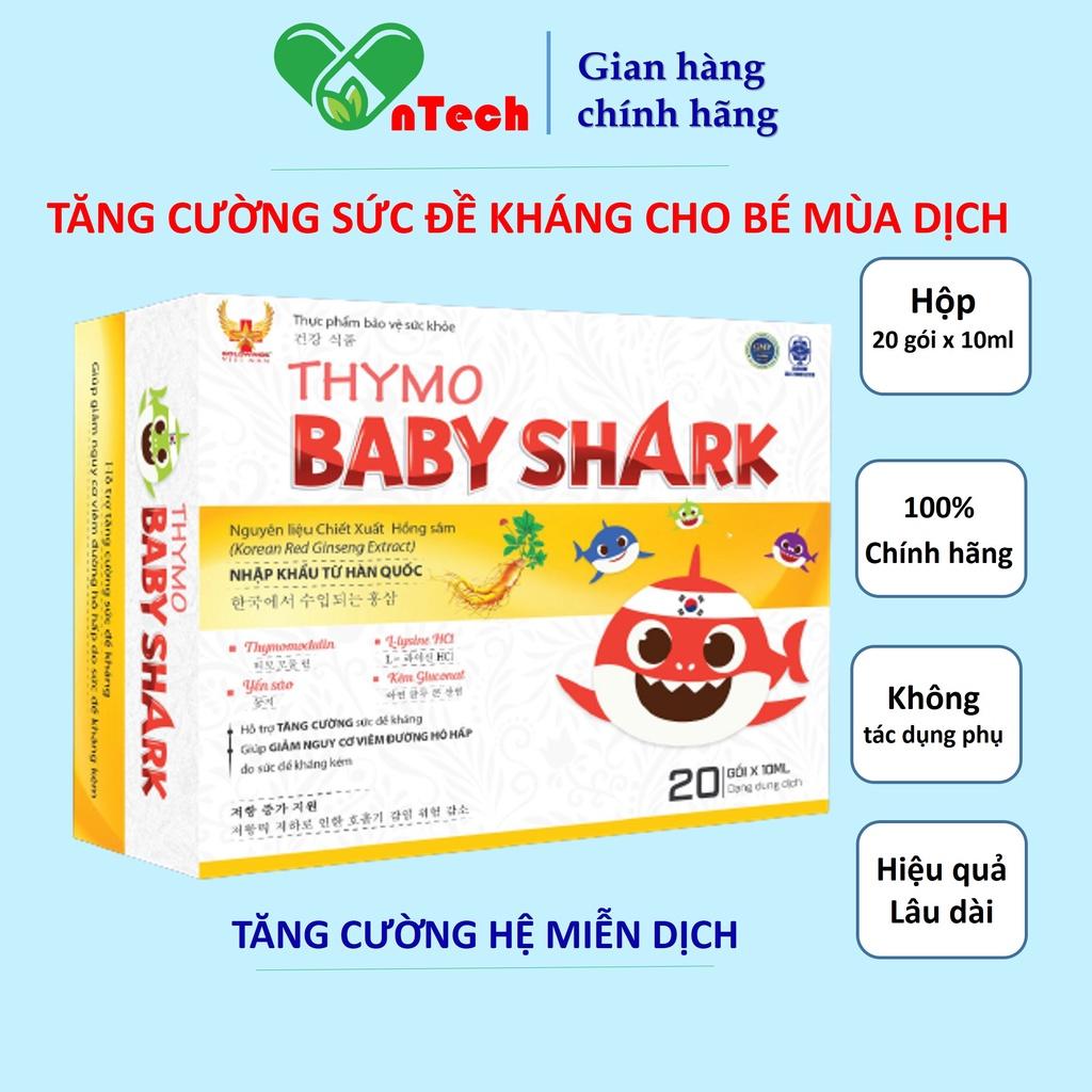 Goldwings Thymo Baby Shark Hỗ trợ tăng cường sức đề kháng giảm nguy cơ viêm đường hô hấp cho bé hộp 20 gói 10ml