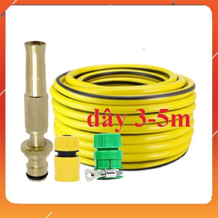 Vòi Xịt️Evoucher Bộ dây vòi xịt nước rửa xe, tưới cây , loại 3m,5m 206587 cút sập,nối vàng+ mở chai