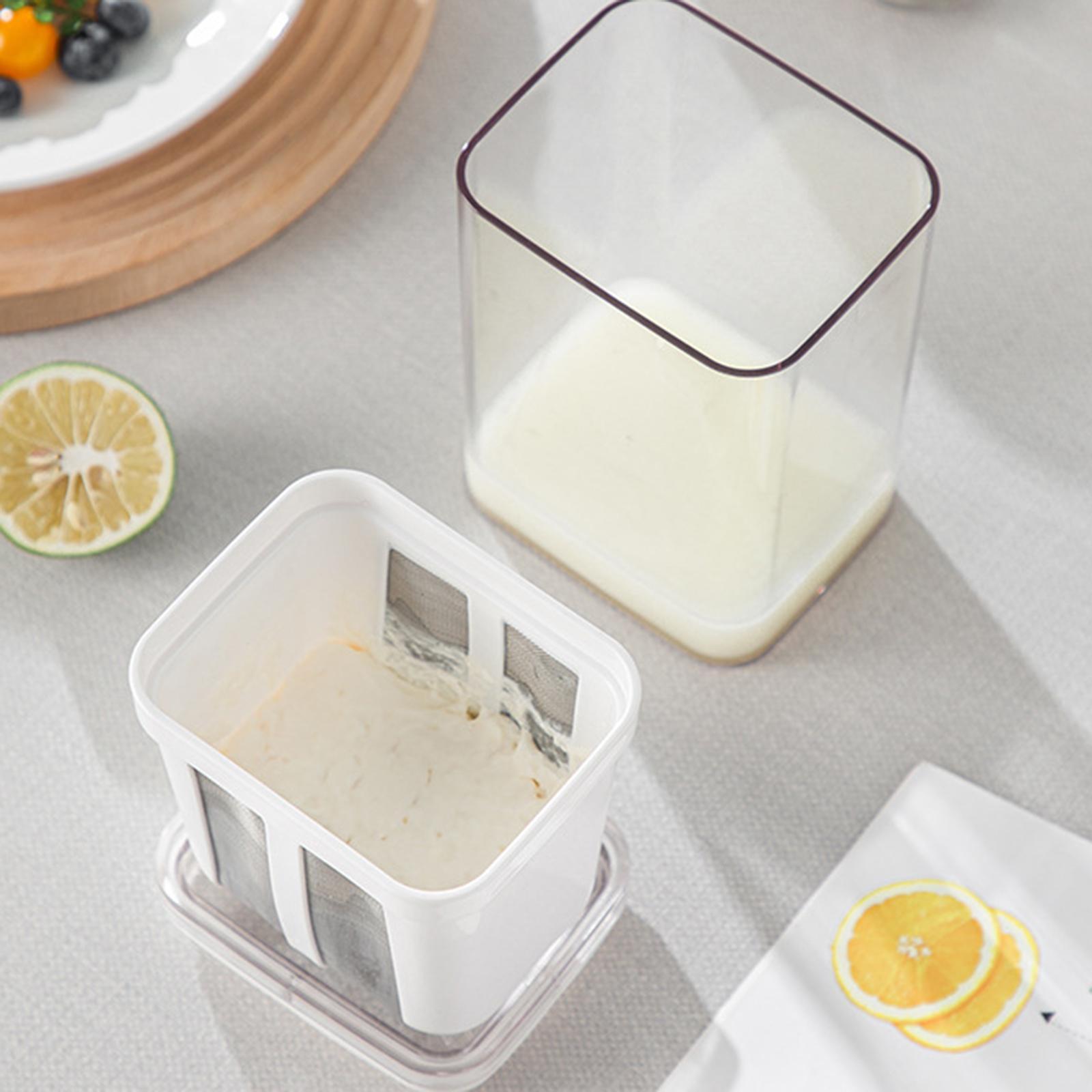 Yogurt Strainer Maker Food Strainer Household 1100ml Reusable Yogurt Filter,Juice Filter Soya Bean Milk Filter Cup for Picnic