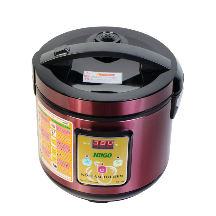 Máy (Nồi) Làm Tỏi Đen Nikio NK-688 - Dung Tích 5 Lít, Làm Được 1.5 Kg Tỏi, Công Nghệ Ủ Tỏi Nhật Bản Cho Tỉ Lệ Thành Công 99%, Tự Động Sấy Khô Giúp Tỏi Thơm Ngon Chuẩn Vị - Đỏ Tím