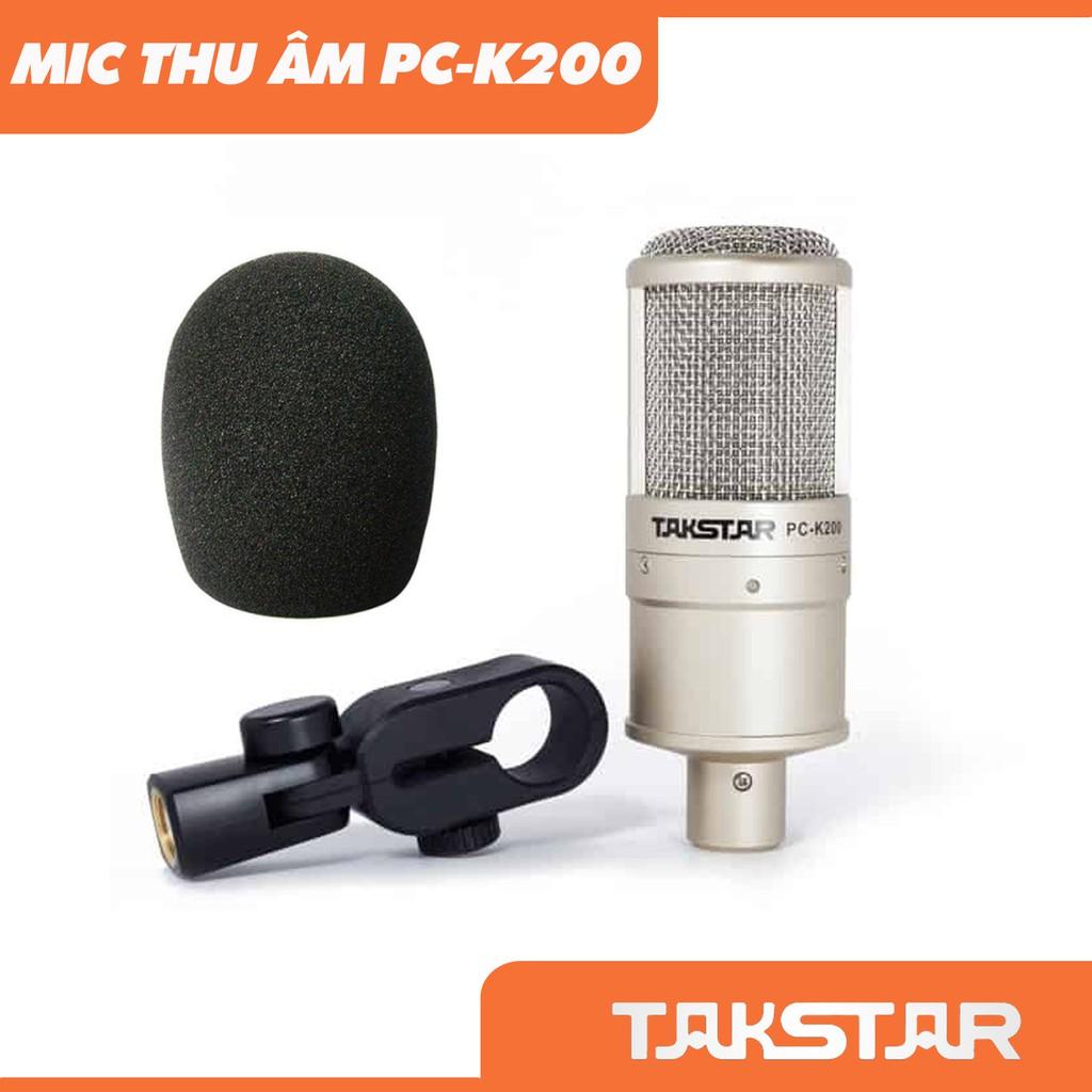 Micro thu âm, mic hát livestream chuyên nghiệp Takstar PC K-200, kèm dây XLR-XLR 3m, hành chính hãng, bảo hành 12 tháng