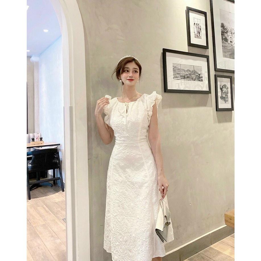 Đầm Gấm Tay dập li phồng