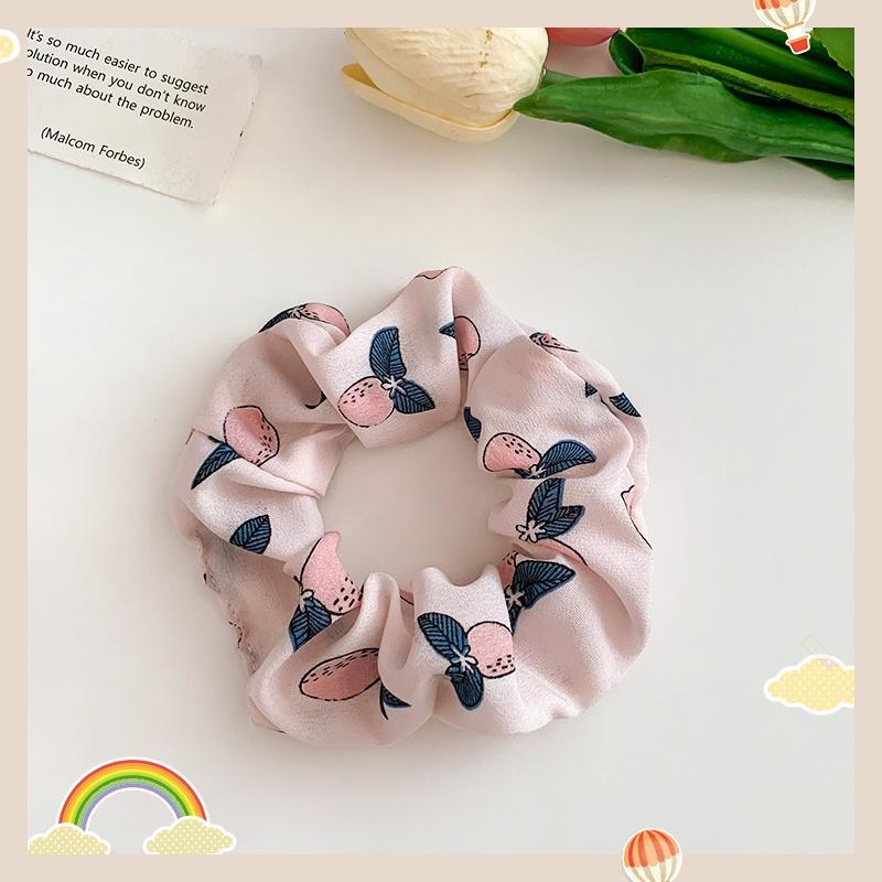 Scrunchies buộc tóc nhiều họa tiết; họa tiết trái cây nữ tính thanh lịch PK707-PK708