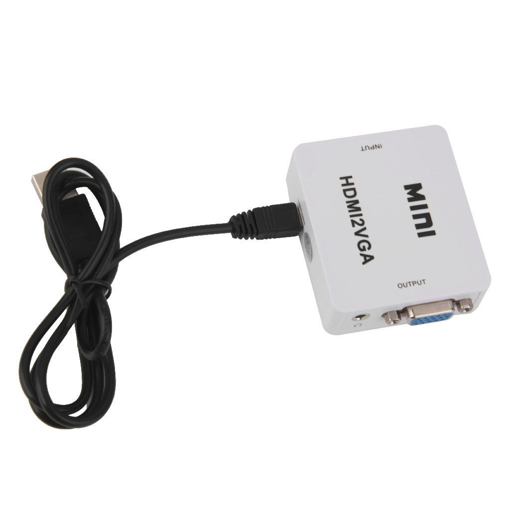 HDMI to VGAFemale to Female Video Adapter Cable Converter W/Audio HD 1080P