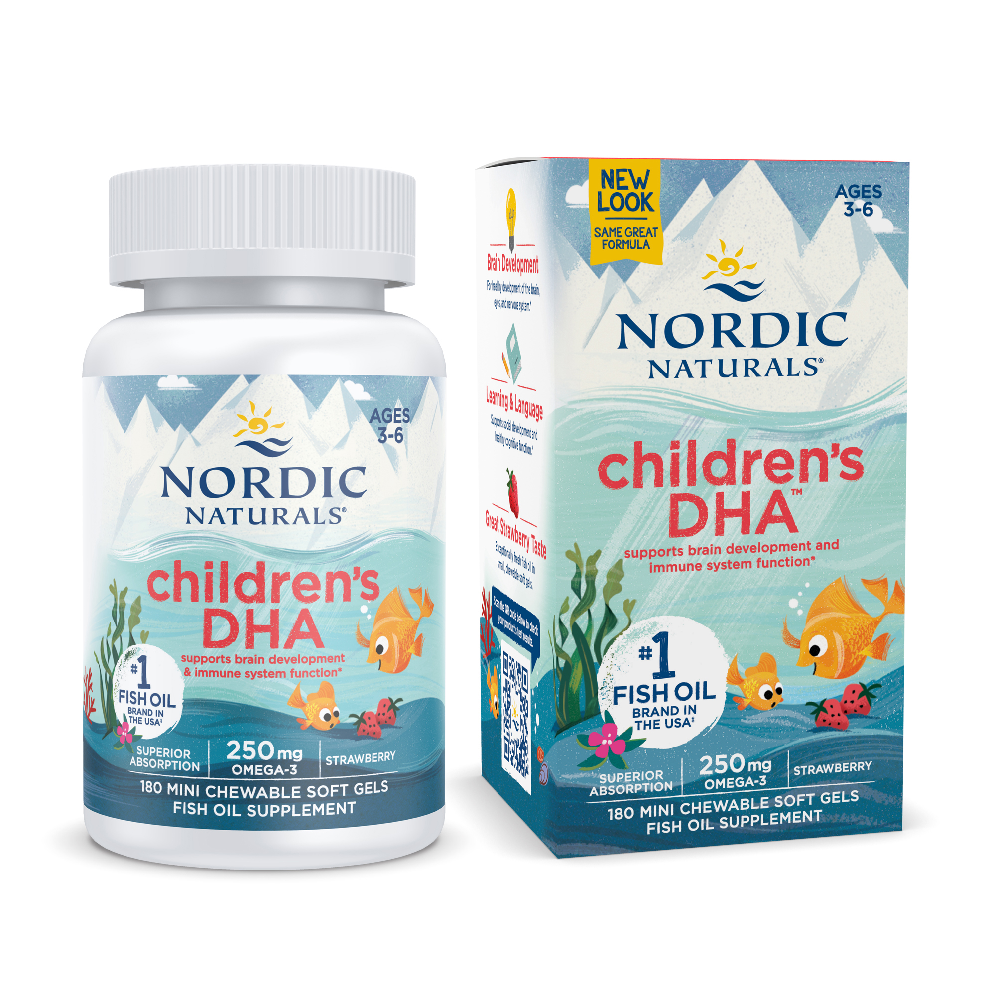 Nordic Naturals Children's DHA 180 viên nang mềm vị dâu, Phát triển trí não khỏe mạnh và cải thiện chức năng hệ miễn dịch - Hàng Chính Hãng