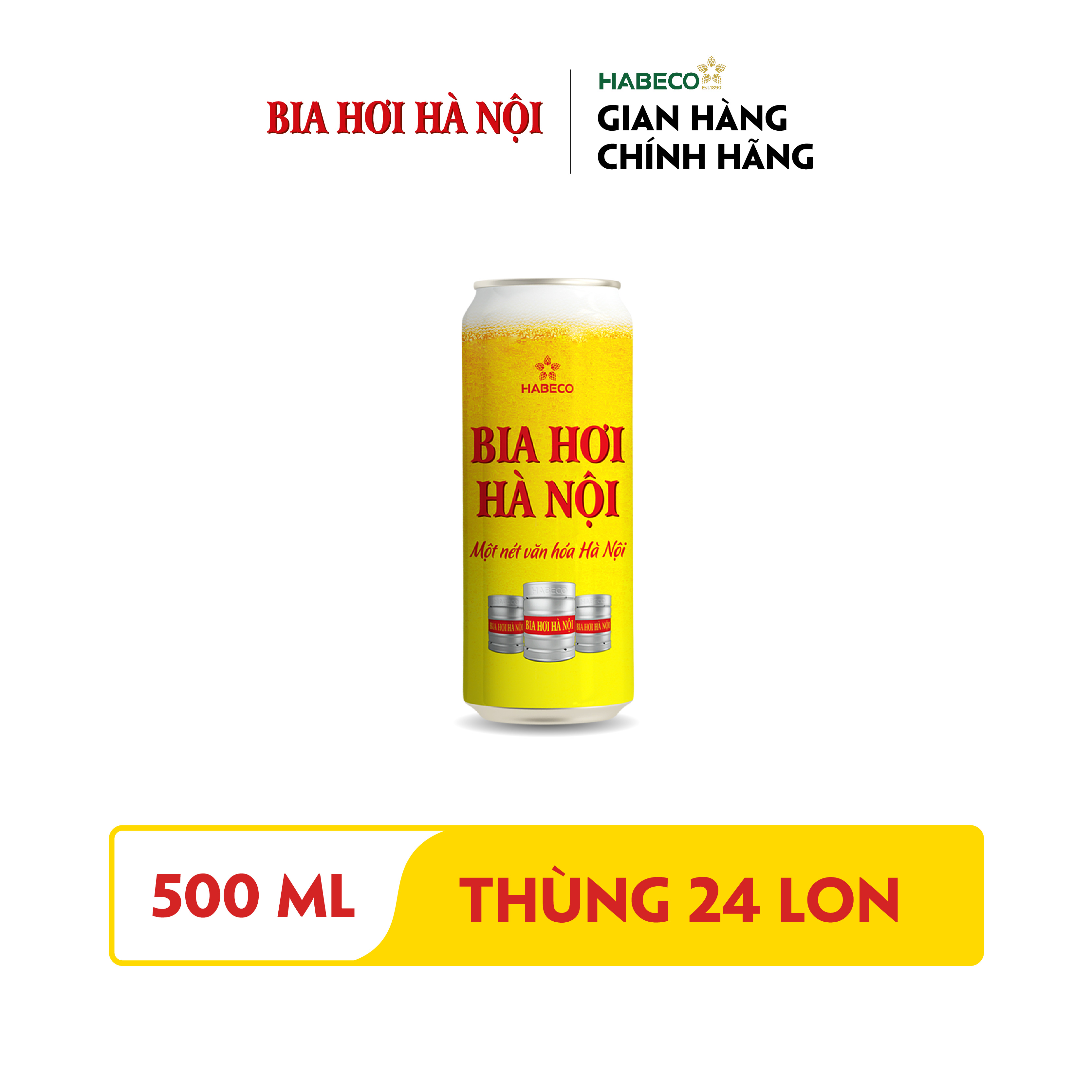 Combo 2 Thùng Bia Hơi Hà Nội - Thùng 24 lon 500ml - Phiên bản Tết