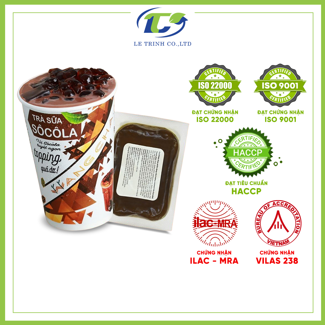 Ly Trà Sữa Wangcha vị Socola cao cấp - Bột Trà Sữa Socola thơm ngon có thạch 3Q Caramel thơm ngon đi kèm - Trà Sữa Vị Socola tiện lợi, dễ sử dụng