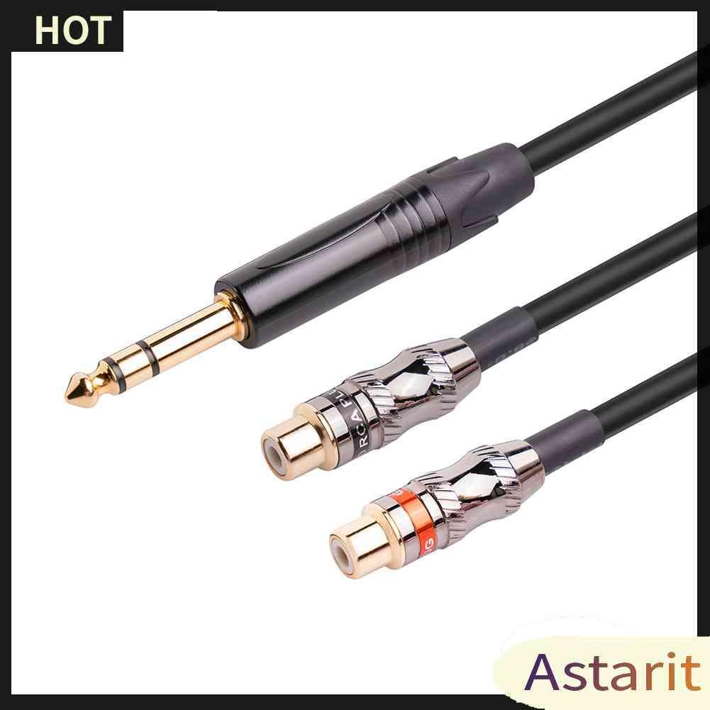 Cáp Chia Audio 6.35mm ĐầU CắM Sang Lỗ CắM 2RCA Mạ VàNg 24k